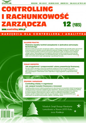 Controlling i Rachunkowość Zarządcza nr 12/2014 - 