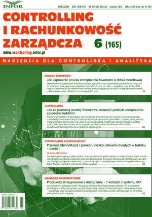 Controlling i Rachunkowość Zarządcza nr 6/2013 - 