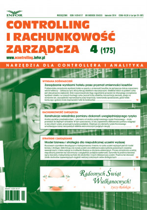 Controlling i Rachunkowość Zarządcza nr 4/2014 - 