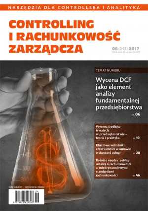 Controlling i Rachunkowość Zarządcza nr 6/2017 - Wycena DCF jako element analizy fundamentalnej przedsiębiorstwa