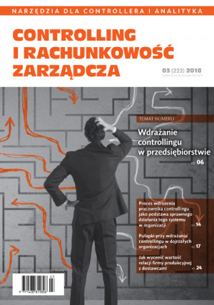 Controlling i Rachunkowość Zarządcza nr 3/2018 - Wdrażanie controllingu w przedsiębiorstwie