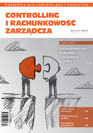 Controlling i Rachunkowość Zarządcza nr 2/2019 - Sprawozdawczość finansowa – co nowego w 2019 r. ?