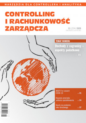 Controlling i Rachunkowość Zarządcza nr 11/2020 - Dochody z zagranicy – aspekty podatkowe