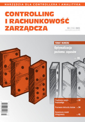 Controlling i Rachunkowość Zarządcza nr 3/2021 - Optymalizacja poziomu zapasów